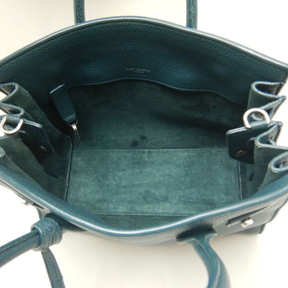 SAINT LAURENT Green Leather Pouch - Picture 8 of 10